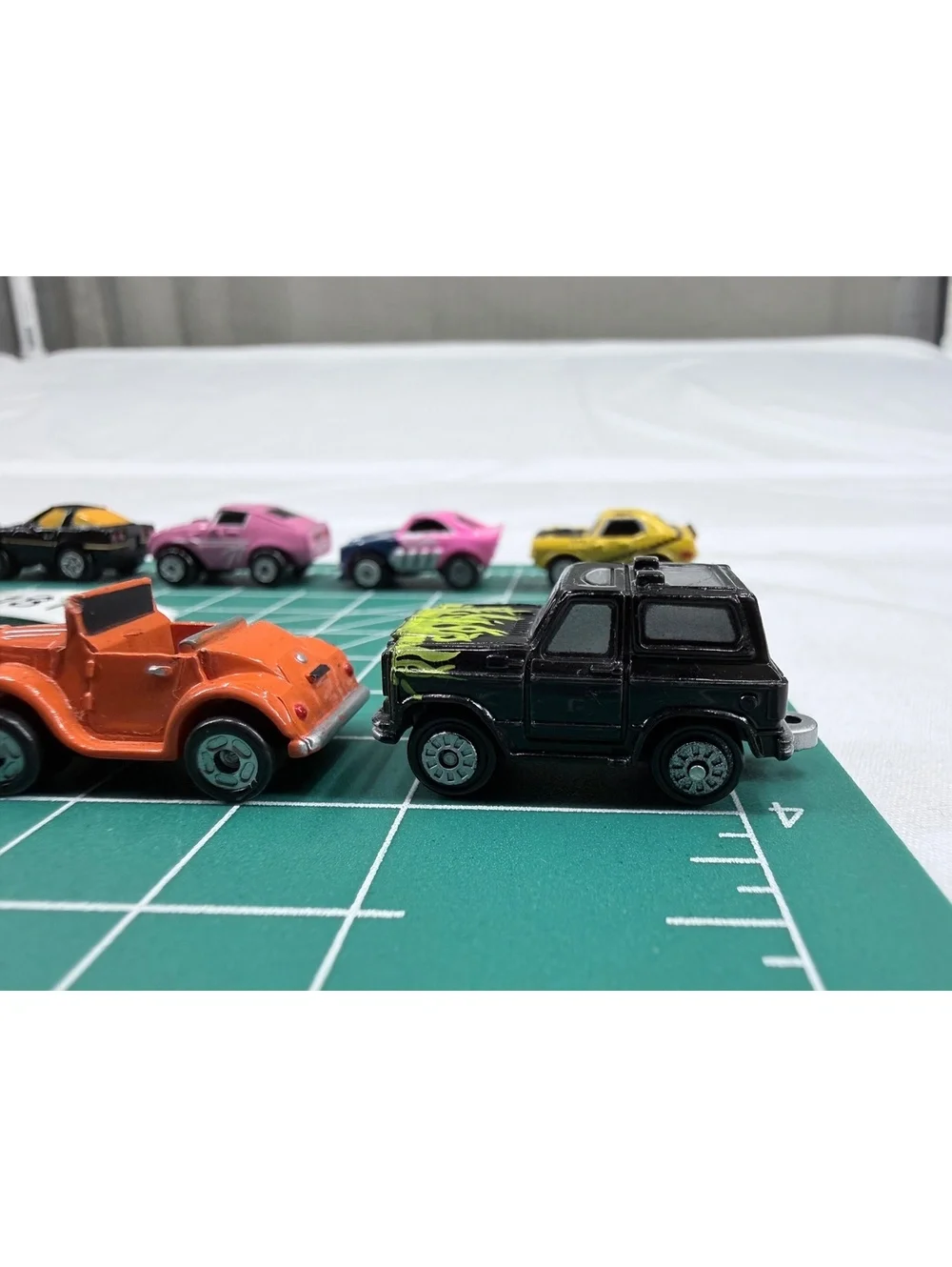 Set of 11 Vintage Galoob 1986-1987 Toy Cars with Various Designs and Colors
